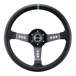 3-kraki volanski obroč Sparco L777, 350mm, usnje, 63mm zamik, črna/srebrna