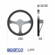 Volani 3-kraki volanski obroč Sparco L777, 350mm, usnje, 63mm zamik, črna/srebrna | race-shop.si