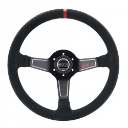 3-kraki volanski obroč Sparco L575, 350mm, semiš, 63mm zamik, črna/rdeča