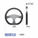 Volani 3 spokes steering wheel Sparco L360, TUV 330mm Leather, Flat | race-shop.si
