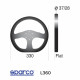 Volani 3 spokes steering wheel Sparco L360, TUV 330mm suede, Flat | race-shop.si