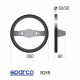 Volani 2-kraki volanski obroč Sparco R215, 350mm, semiš, 90mm zamik, črna/rumena | race-shop.si