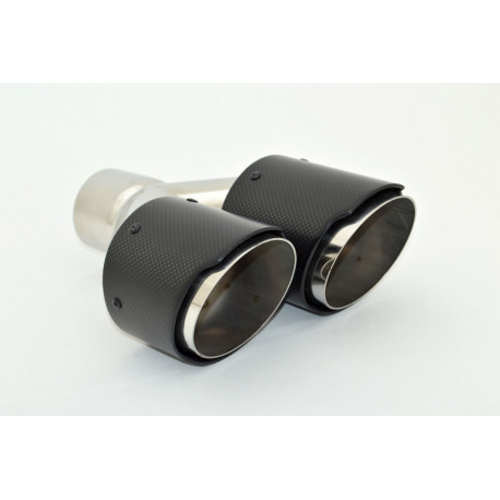 Z dvema izpustoma Konica dušilca ​​izpušnih plinov Karbon 2x100mm (leva) (ER-CB09A) | race-shop.si