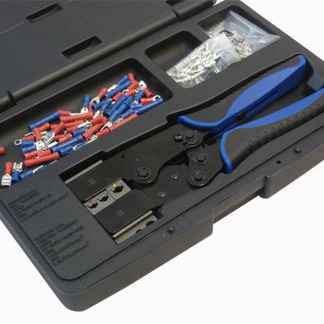 Kabli, očesca, priključki Komplet klešč za stiskanje s konci | race-shop.si