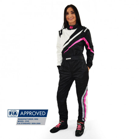 Obleke FIA tekmovalni kombinezon RRS EVO Dynamic, črna/roza | race-shop.si