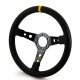 Volani 3-kraki volanski obroč RRS SIMILI, 350mm, umetno usnje, 65mm zamik, črna/rumena | race-shop.si