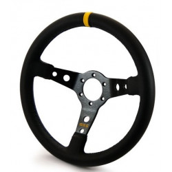 Steering wheel RRS SIMILI, 350mm, ECO leather, 65mm deep dish