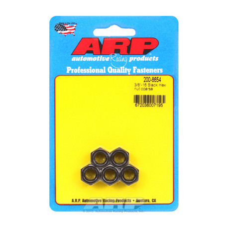 ARP vijaki "3/8-16"" black coarse heks nut kit" (5pcs) | race-shop.si