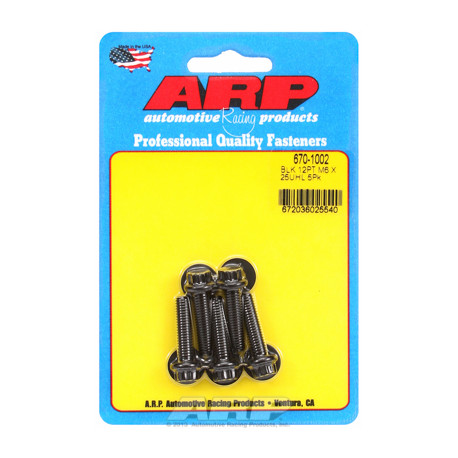 ARP vijaki M6 x 1.00 x 25 12 kos black oxide bolts (5pcs) | race-shop.si