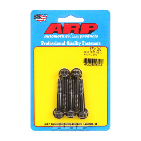 ARP vijaki ARP M6 x 1.00 x 40 12 kos black oxide bolts (5pcs) | race-shop.si