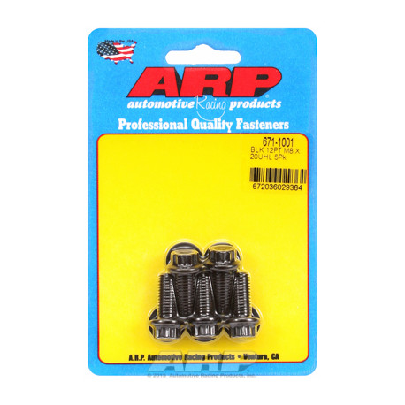 ARP vijaki M8 x 1.25 x 20 12 kos black oxide bolts (5pcs) | race-shop.si