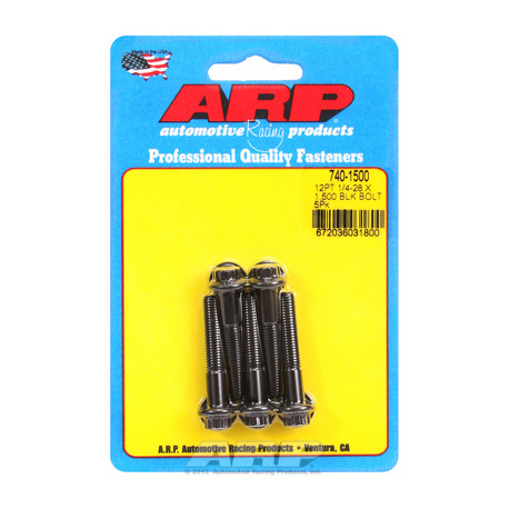 ARP vijaki "1/4""-28 x 1.500 12 kos black oxide bolts" (5pcs) | race-shop.si