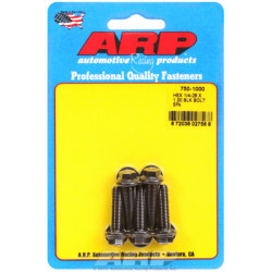 "1/4""-28 x 1.000 heks black oxide bolts" (5pcs)