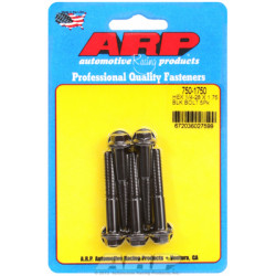 "1/4""-28 x 1.750 heks black oxide bolts" (5pcs)
