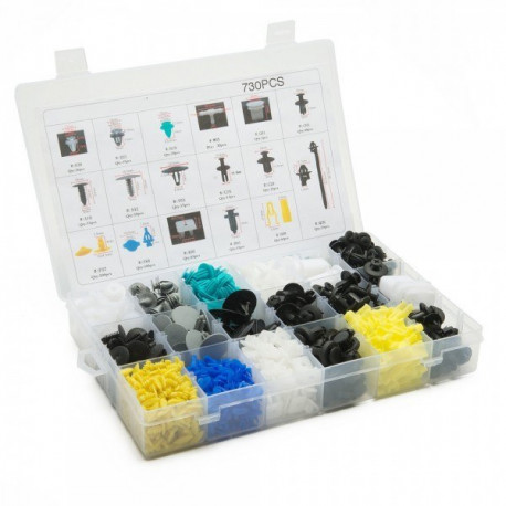 Orodje za notranjost Universal interior pins, screws and clamps (730pcs) | race-shop.si