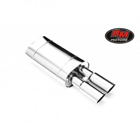 Dvojne konice Izpušni lonec (dušilec zvoka) 76mm RM Motors | race-shop.si