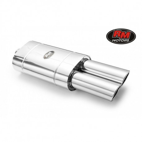 Dvojne konice Izpušni lonec (dušilec zvoka) 76mm RM Motors | race-shop.si