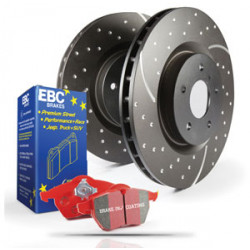 Sprednji komplet EBC PD12KF008 - Zavorni diski Turbo Grooved + zavorne ploščice Redstuff Ceramic