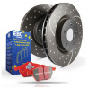 Predná sada EBC PD12KF043 - Brzdové kotúče Turbo Grooved + brzdové dosky Redstuff Ceramic