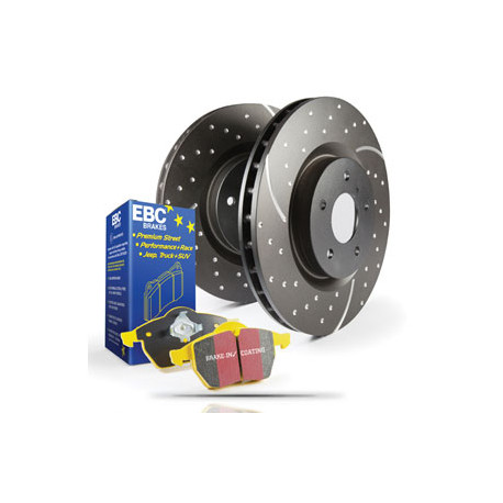 Zavore EBC Sprednji komplet EBC PD13KF071 - Zavorni diski Turbo Grooved + zavorne ploščice Yellowstuff | race-shop.si