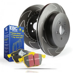 Sprednji komplet EBC PD18KF067 - Zavorni diski BSD Grooved + zavorne ploščice Yellowstuff