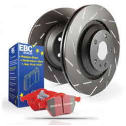 Zadnji komplet EBC PD07KR005 - Zavorni diski Ultimax Grooved + zavorne ploščice Redstuff Ceramic