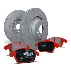 Zadnji komplet EBC PD07KR039 - Zavorni diski Ultimax Grooved + zavorne ploščice Redstuff Ceramic