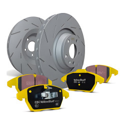 Zadnji komplet EBC PD08KR310 - Zavorni diski Ultimax Grooved + zavorne ploščice Yellowstuff