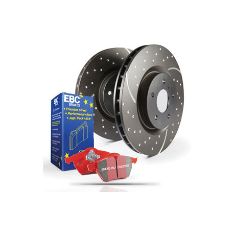 Zavore EBC Zadnji komplet EBC PD12KR061 - Zavorni diski Turbo Grooved + zavorne ploščice Redstuff Ceramic | race-shop.si