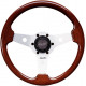 Volani 3-kraki volanski obroč Luisi Imola, 310mm, les, brez zamika, rjava/srebrna | race-shop.si