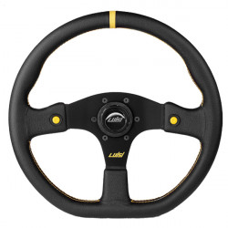 3-kraki volanski obroč Luisi Stealth Corsa HP, 355mm, usnje, 42mm zamik, črna/rumena
