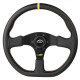 Volani 3-kraki volanski obroč Luisi Stealth Corsa, 355mm, usnje, 42mm zamik, črna/rumena | race-shop.si