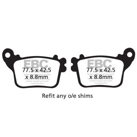 Zavore EBC Moto EBC zavorne ploščice Organic FA FA436 | race-shop.si