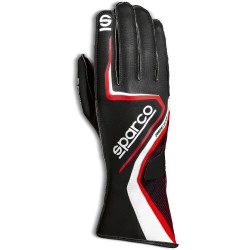 Race gloves Sparco Record (external stitching) black/red