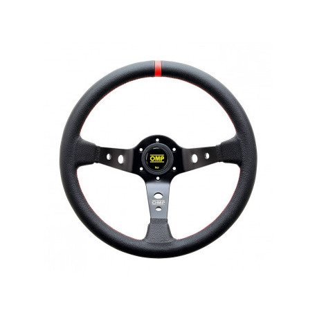Volani 3 spokes steering wheel OMP Corsica, 350mm Leather, 95mm | race-shop.si