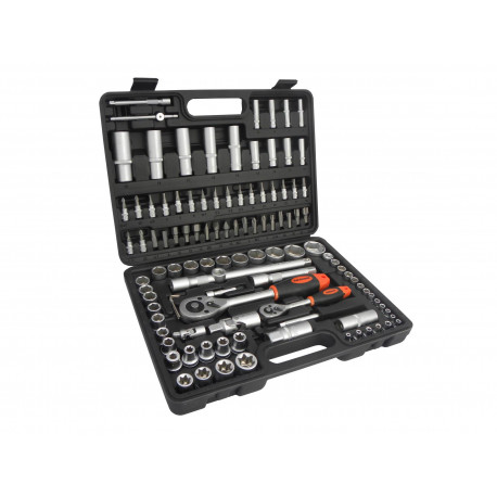 Kompleti vtičnic 1/2 and 1/4 Socket Set with Ratchets, Adapters and Extensions, 108 pcs | race-shop.si