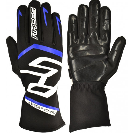 Promocije Dirkalne rokavice RACES PREMIUM EVO II SILICONE (notranji šivi), črna/modra | race-shop.si