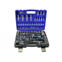 1/2 and 1/4 Socket Set with Ratchets, Adapters and Extensions, 94 pcs