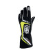 Race gloves OMP First EVO with FIA homologation (external stitching) black / white / yelow
