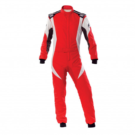 Obleke FIA tekmovalni kombinezon OMP First-EVO, rdeča/bela | race-shop.si