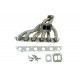 Supra Stainless steel exhaust manifold Toyota Supra MKIII 86-92 Turbo T4, Top Mount | race-shop.si