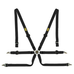 FIA 6-točkovni športni varnostni pasovi OMP ONE PULL UP 2" (50mm), črna