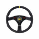 Volani 3-kraki volanski obroč OMP ALU SP, 320mm, semiš, brez zamika, črna/rdeča/rumena | race-shop.si