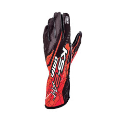 Race gloves OMP KS-2 ART (external stitching) black / red