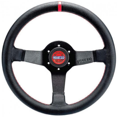Volani 3 spokes steering wheel Sparco CHAMPION, 330mm leather, 65mm | race-shop.si