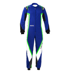 CIK-FIA Otroški dirkaški kombinezon SPARCO Kerb K44 modra/črna/bela/zelena