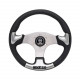 Volani 3 spokes steering wheel Sparco P222, 345mm leather,silver | race-shop.si