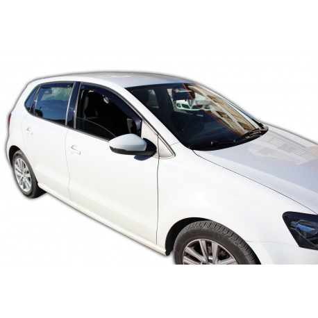Okenski deflektorji Okenski deflektorji za VOLKSWAGEN POLO 5D (V gen), 2009-2017 (+OT), 4 kosov (sprednja + zadnja deflektorja) | race-shop.si