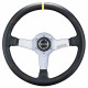 Volani 3-kraki volanski obroč Sparco Monza L550, 350mm, usnje, 63mm zamik, črna/srebrna/rumena | race-shop.si