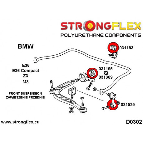 Z1 88-91 STRONGFLEX - 031369A: Front lower arm bush M3 eccentric SPORT | race-shop.si